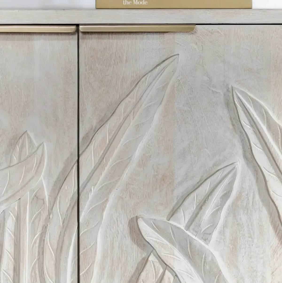 Ledro 82" Solid Wood White Washed Buffet Sideboard