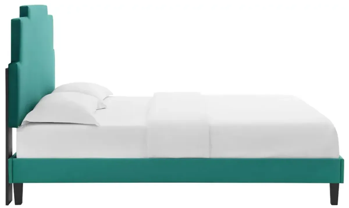 Lindsey Performance Velvet Twin Platform Bed