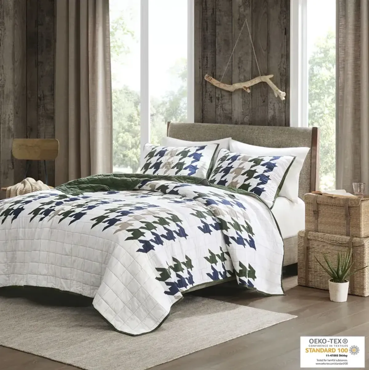 Woolrich Hudson Green Oversized Cotton Quilt Mini Set