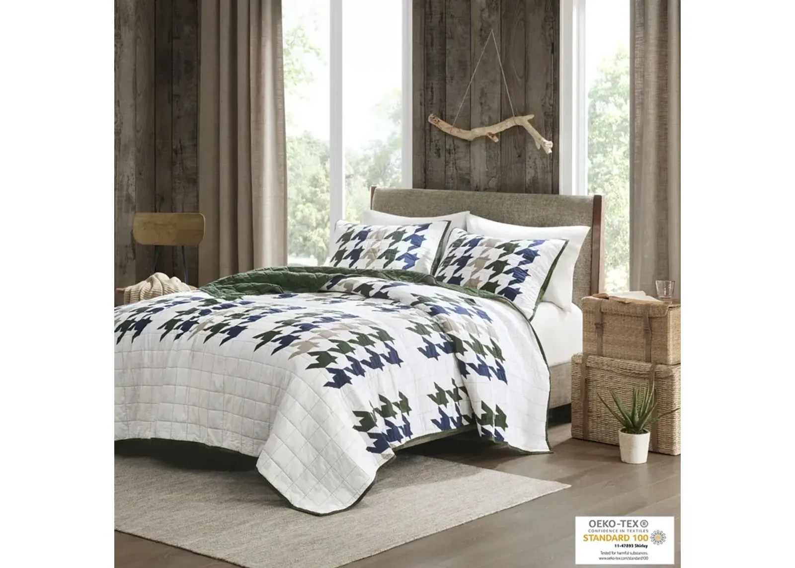 Woolrich Hudson Green Oversized Cotton Quilt Mini Set