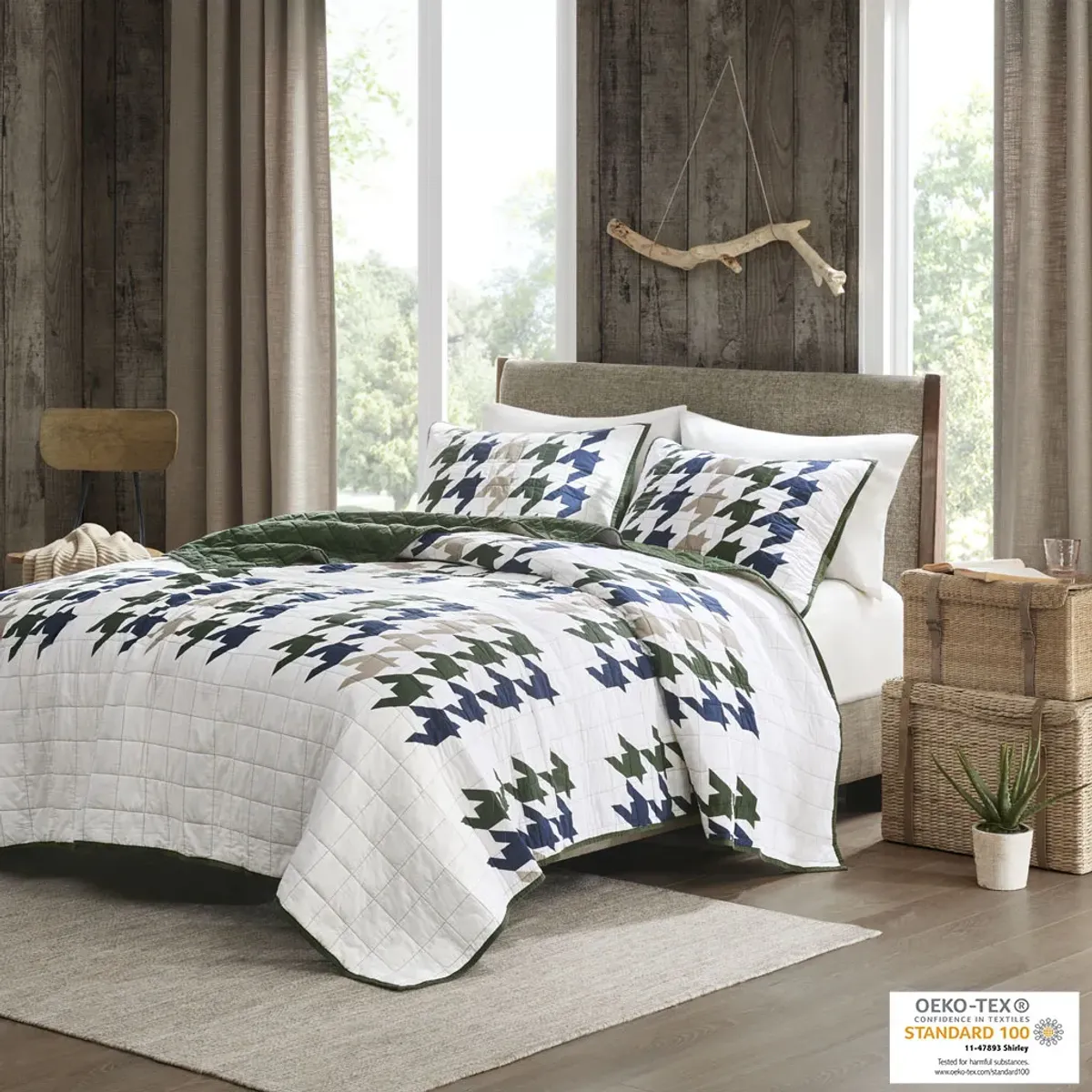 Woolrich Hudson Green Oversized Cotton Quilt Mini Set