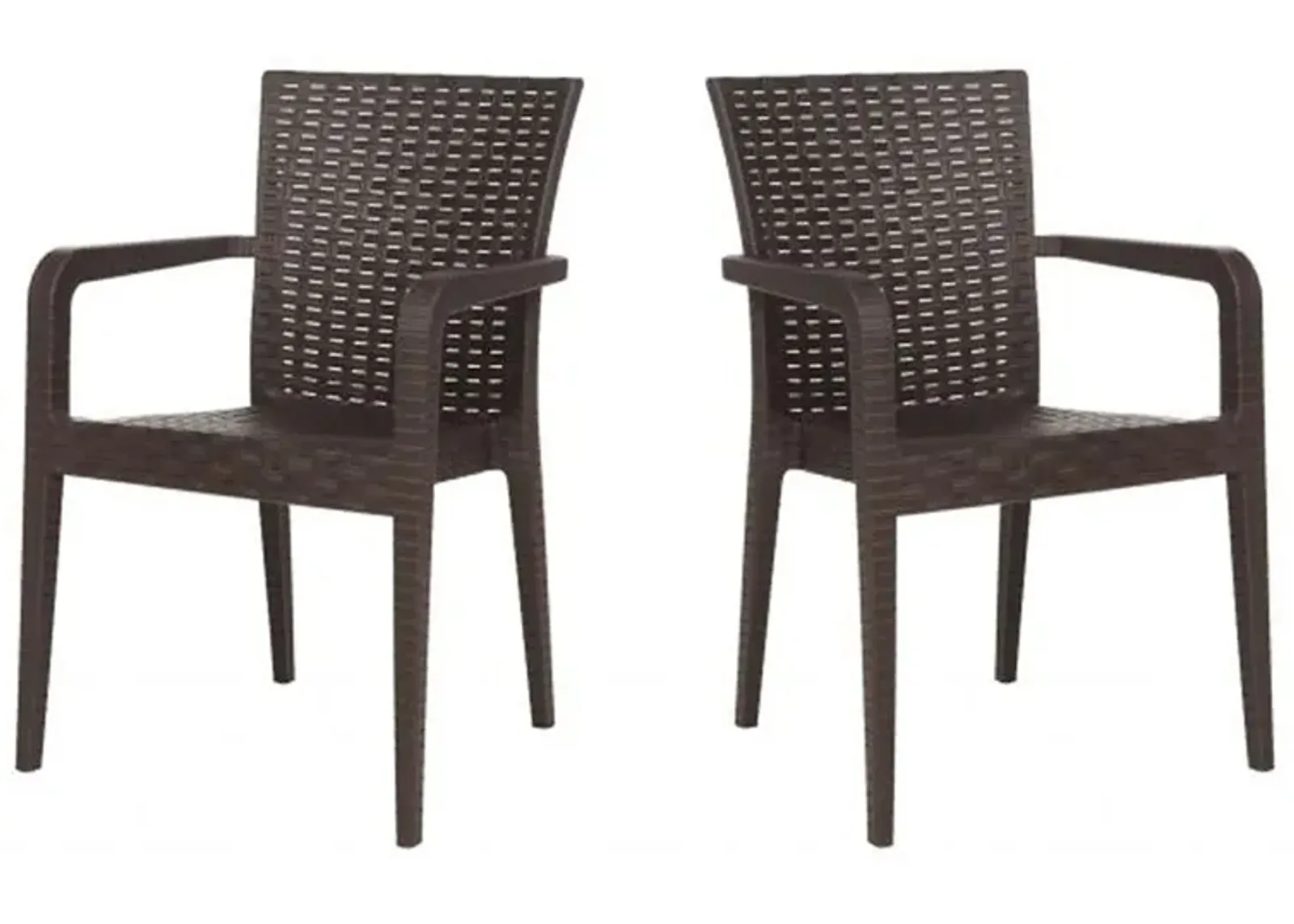 Alberta Set of 2 Stackable Armchair-Brown