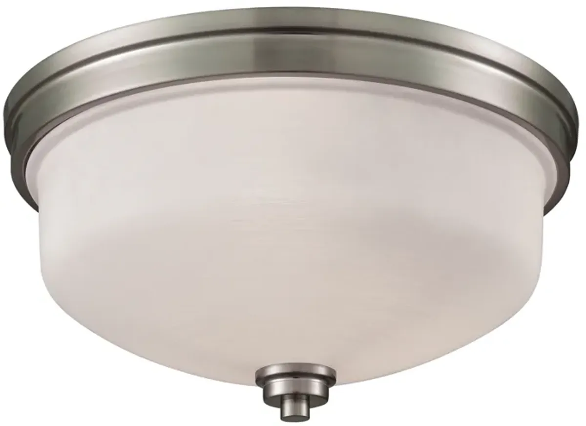 Casual Mission 13" Wide 3-Light Flush Mount - Brushed Nickel