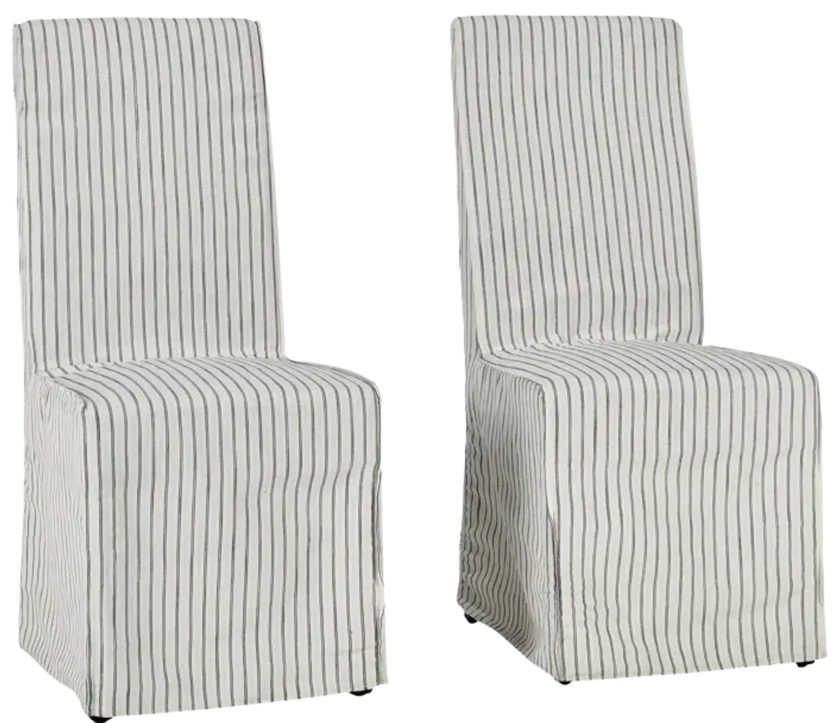 Arianna Upholstered Dining Chair Striped Set of 2