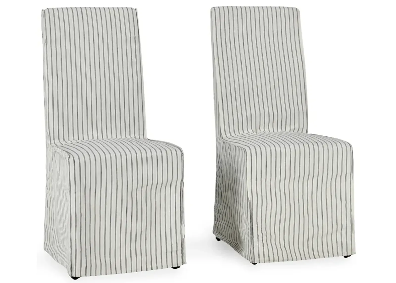 Arianna Upholstered Dining Chair Striped Set of 2