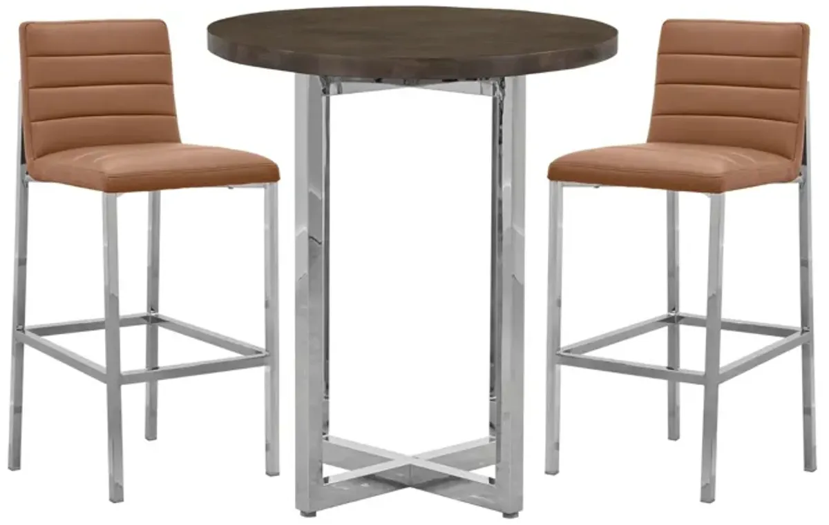 Amalfi Metal Back Bar Stool in Cognac