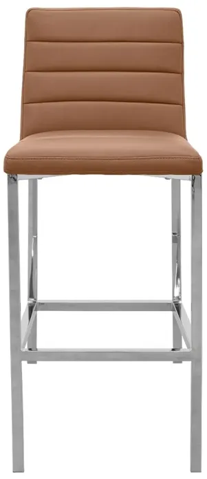 Amalfi Metal Back Bar Stool in Cognac