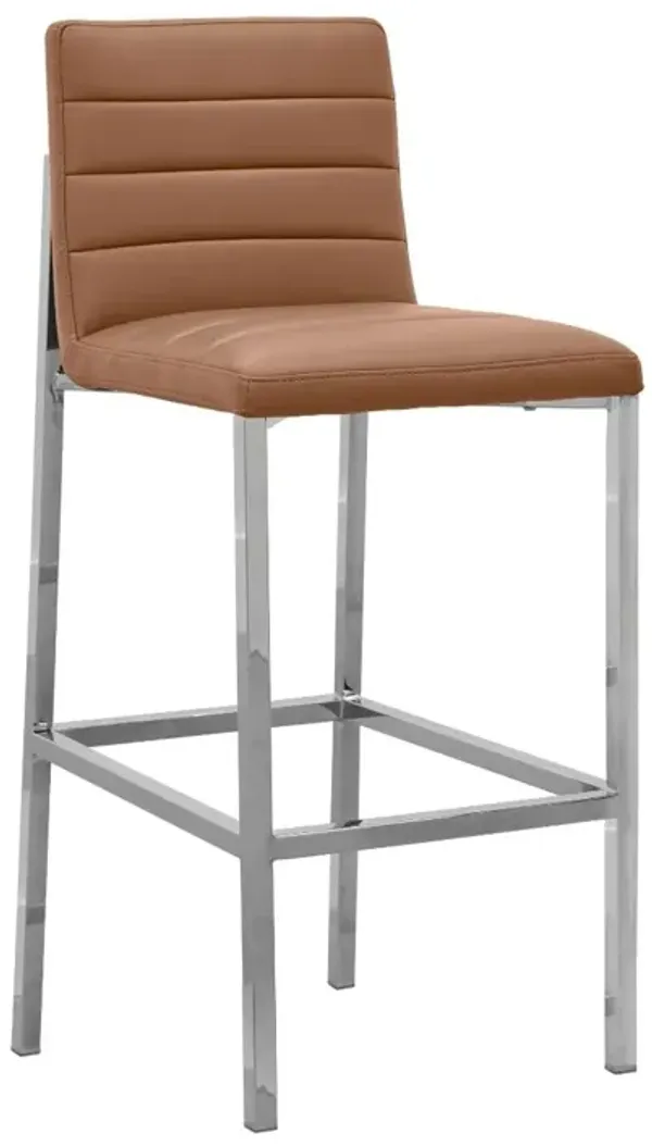 Amalfi Metal Back Bar Stool in Cognac - Set of 2