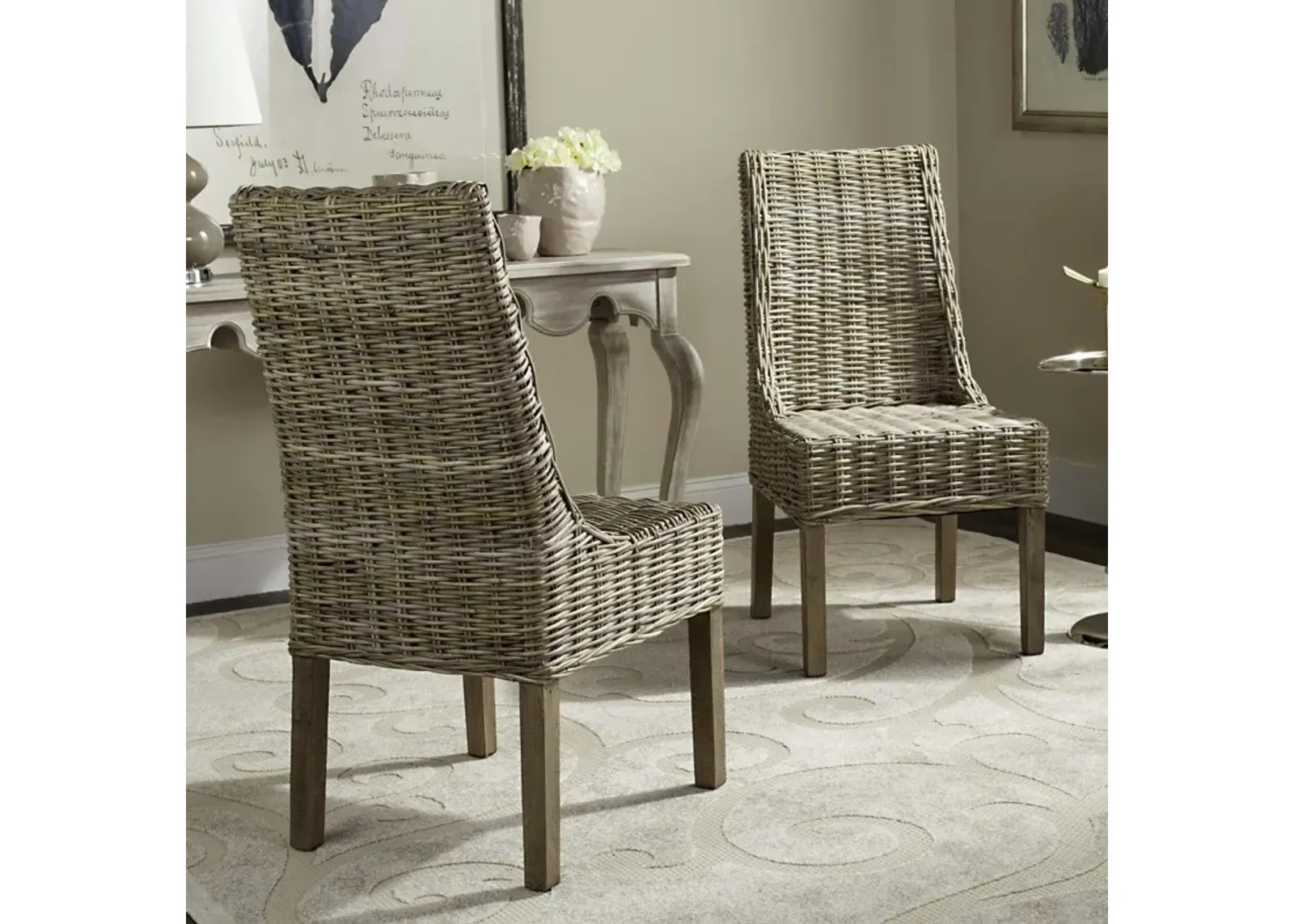 SUNCOAST 18''H RATTAN ARM CHAIR (SET OF 2)