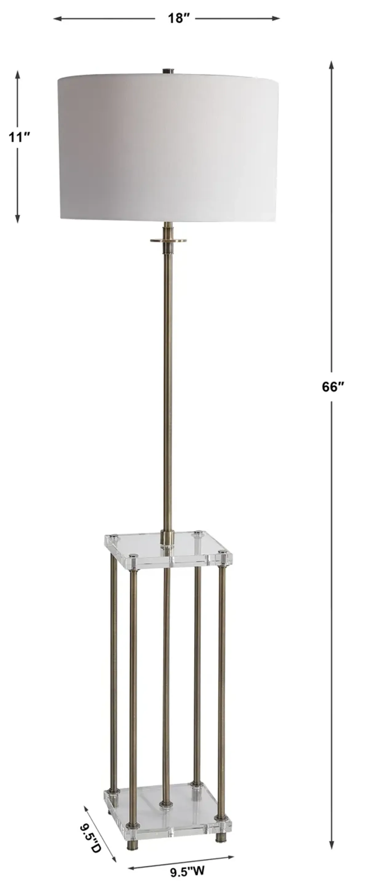 Palladian Antique Brass Floor Lamp