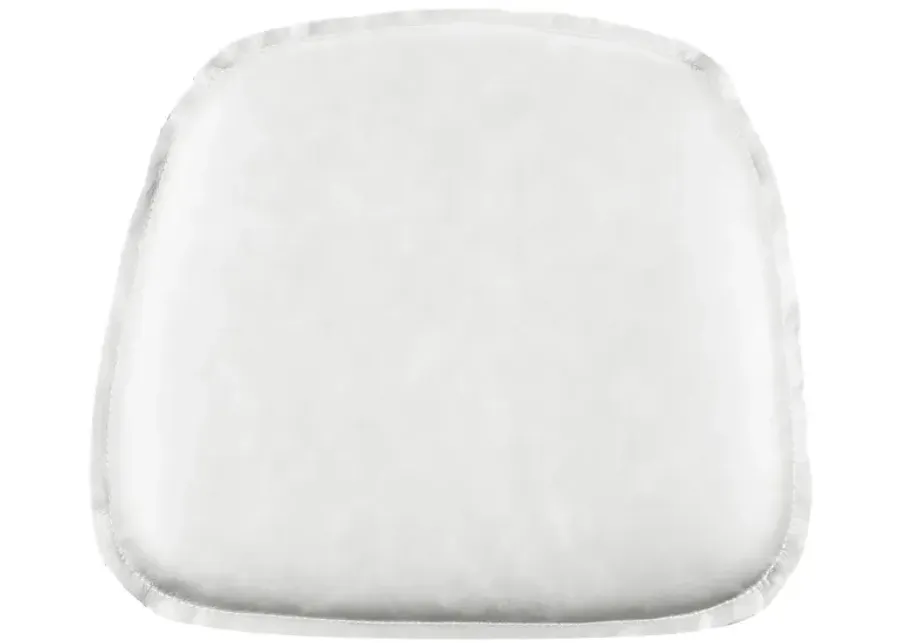 Metal Crossback Leather Cushion Seat -White