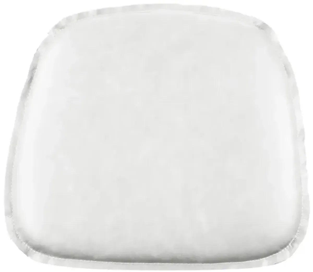 Metal Crossback Leather Cushion Seat -White