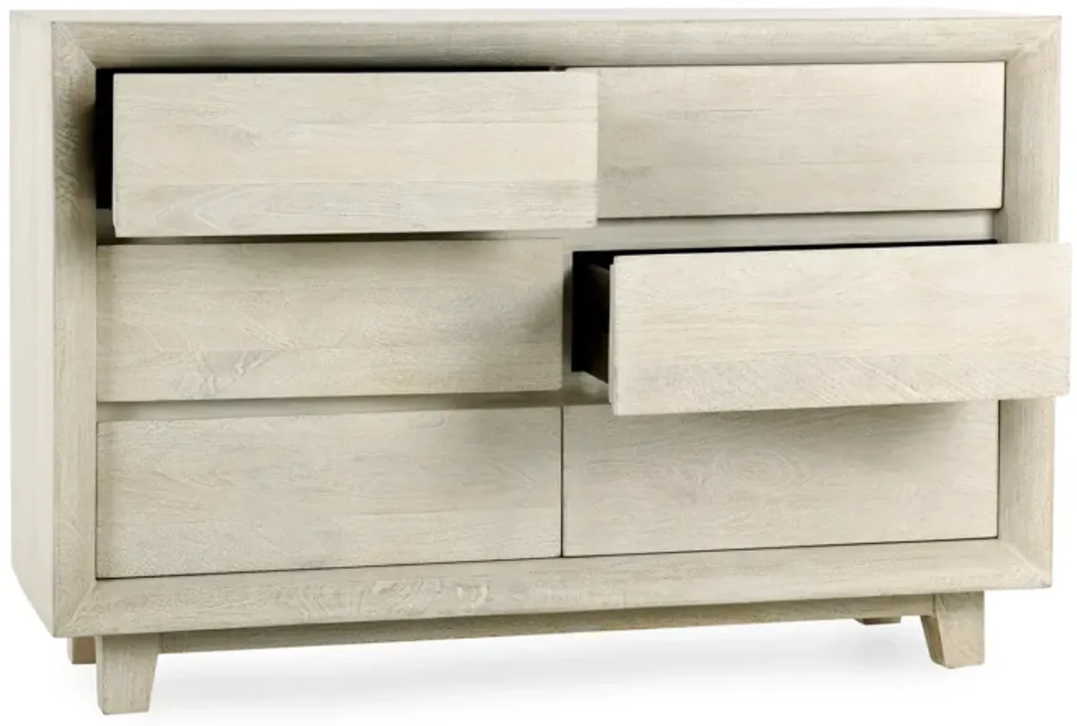 Reece Six-Drawer Mango Wood Dresser in Sand