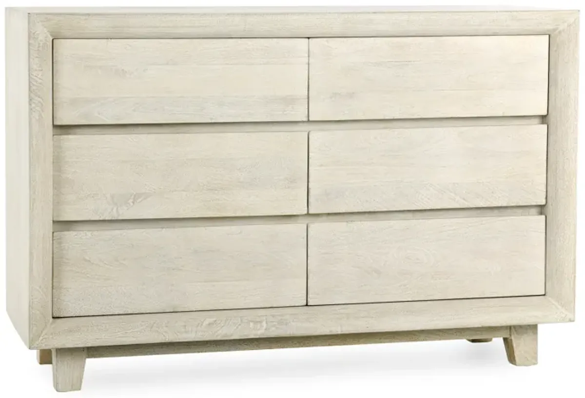 Reece Six-Drawer Mango Wood Dresser in Sand