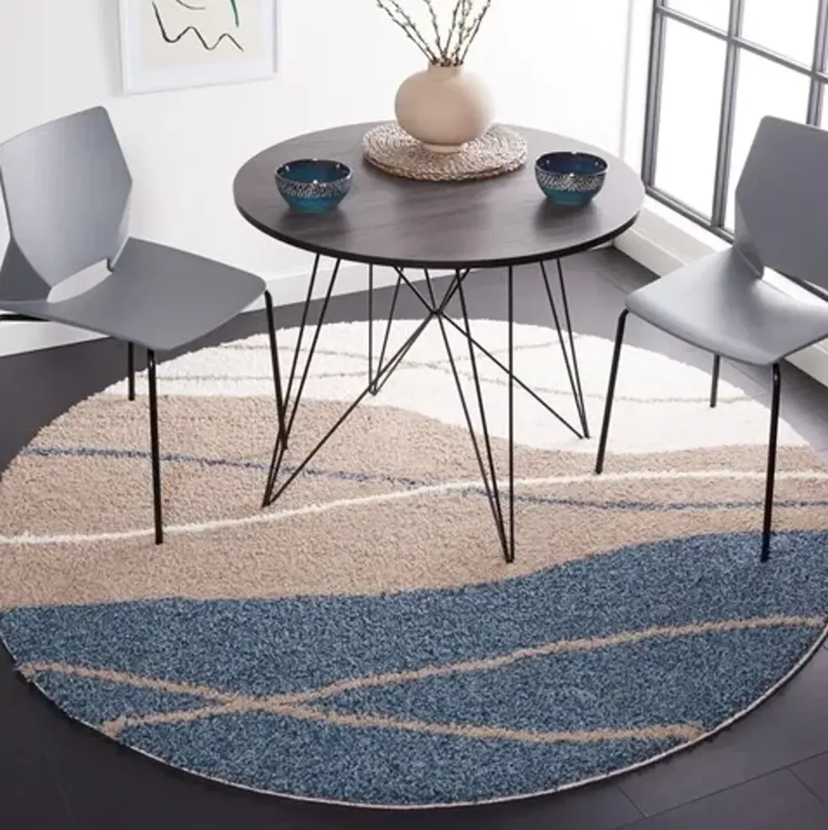 CALICO SHAG 108 Multi 6'-7' X 6'-7' Round Round Rug