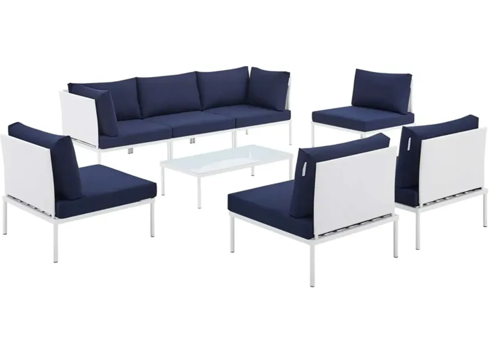 Harmony 8-Piece  Sunbrella® Outdoor Patio Aluminum Sectional Sofa Set