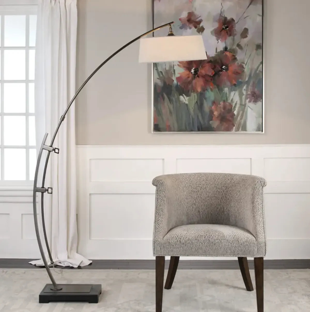 Calogero Bronze Arc Floor Lamp