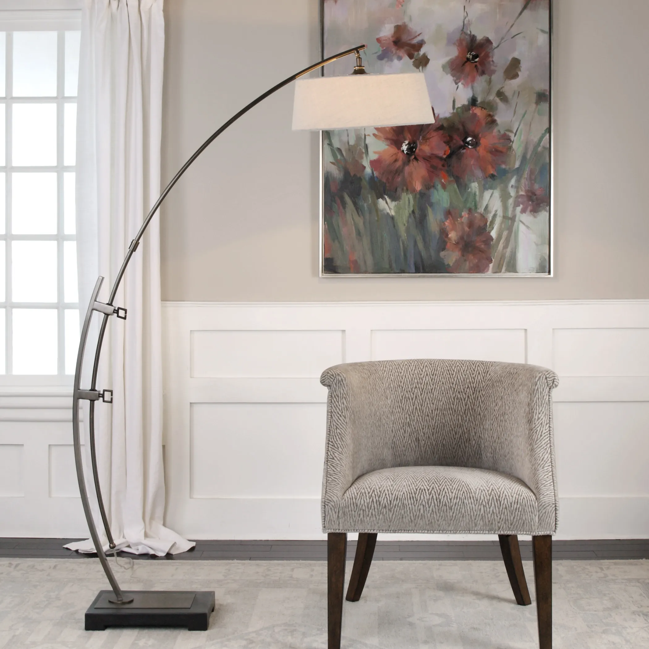 Calogero Bronze Arc Floor Lamp