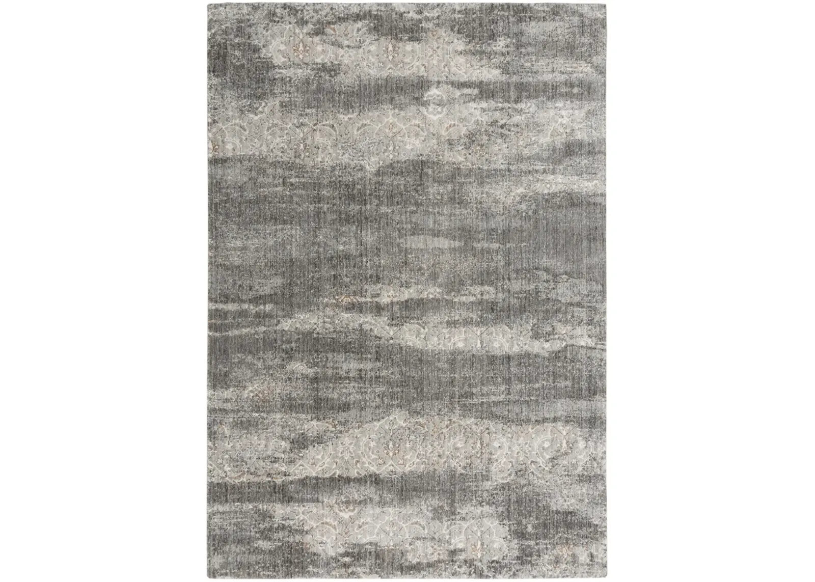 Ankara Gray Abstract Recycled Polyester 9'x12' Rectangle Rug