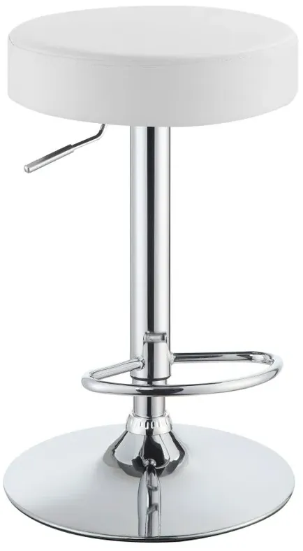 Ramses Adjustable Backless Bar Stool Chrome and White