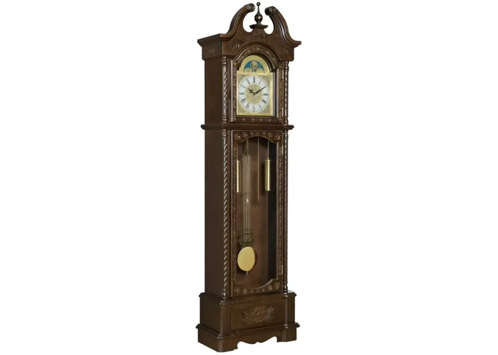 Cedric Grandfather Clock with Chime Golden Brown