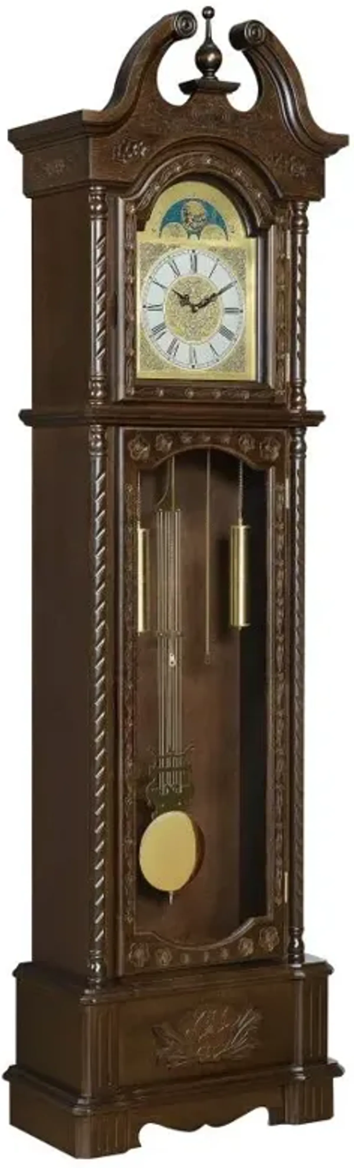 Cedric Grandfather Clock with Chime Golden Brown