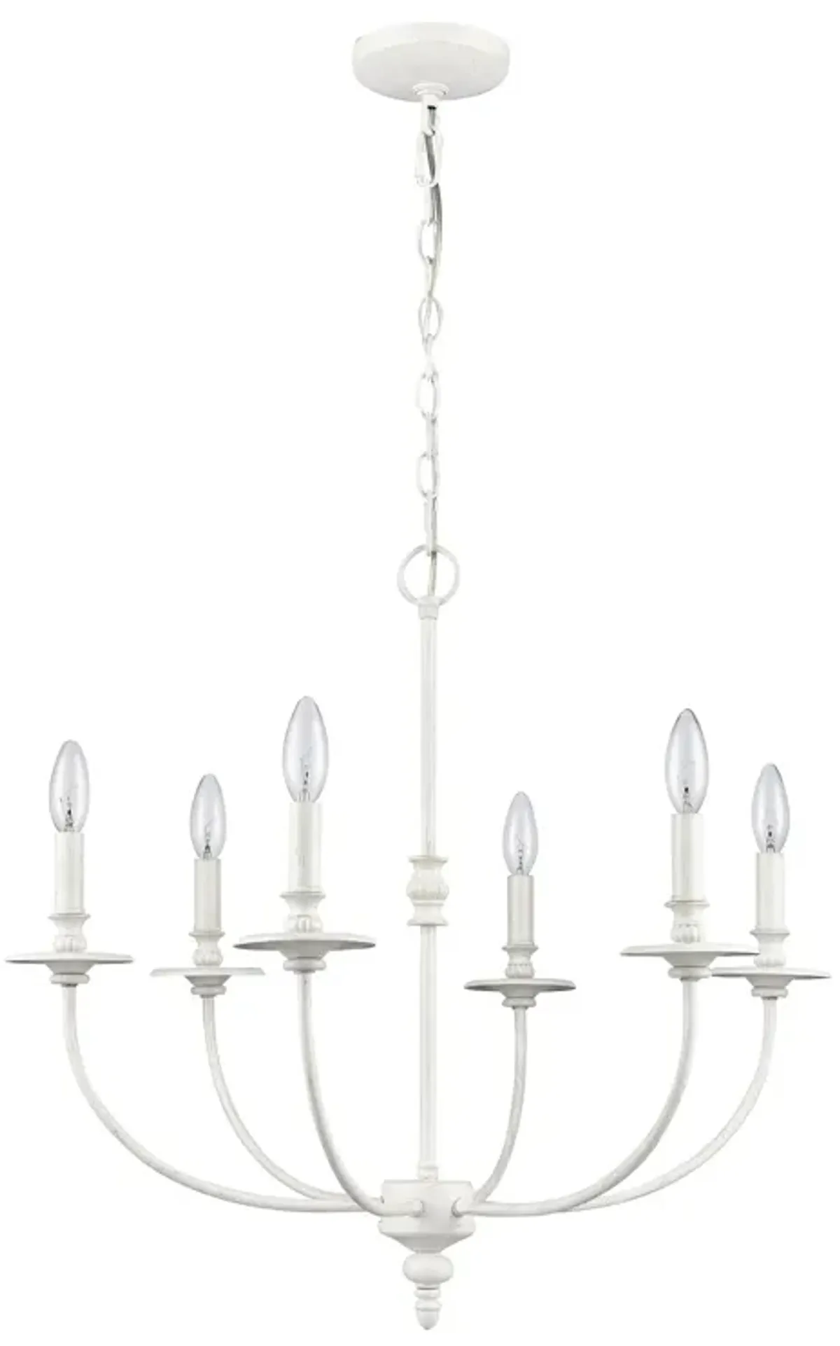 Hartford 25" Wide 6-Light Chandelier - Farmhouse White