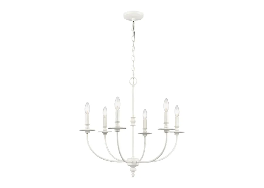 Hartford 25" Wide 6-Light Chandelier - Farmhouse White