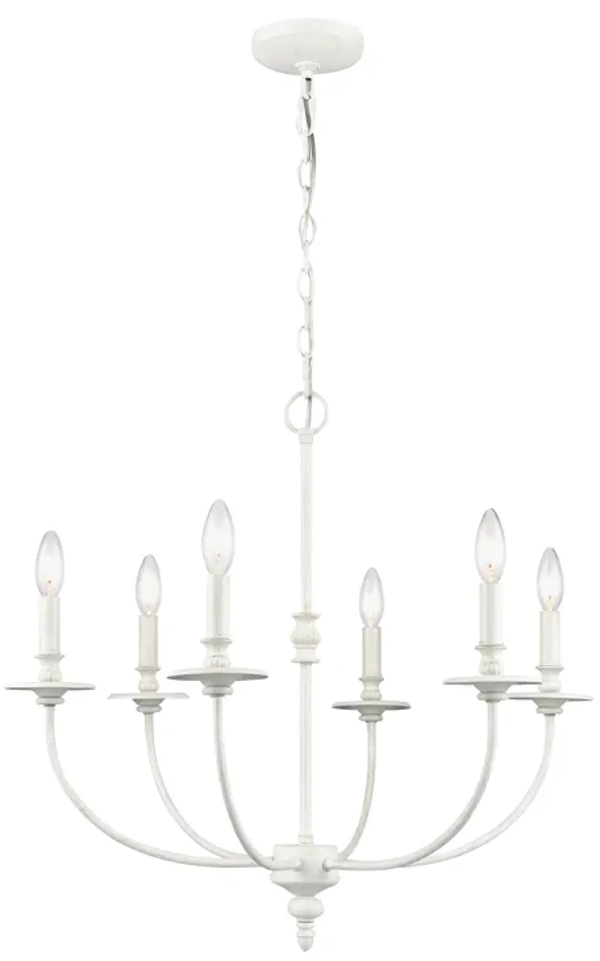 Hartford 25" Wide 6-Light Chandelier - Farmhouse White