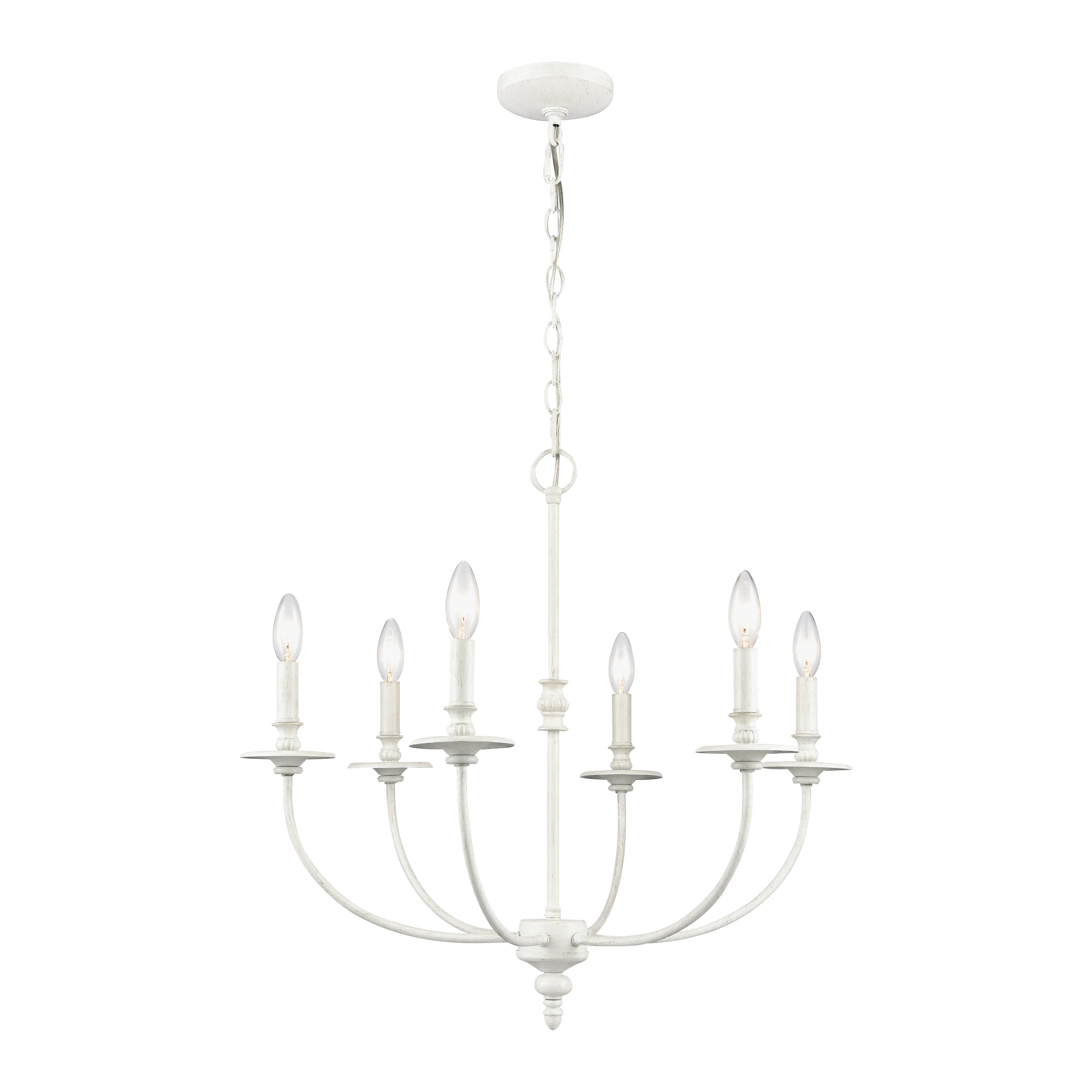 Hartford 25" Wide 6-Light Chandelier - Farmhouse White