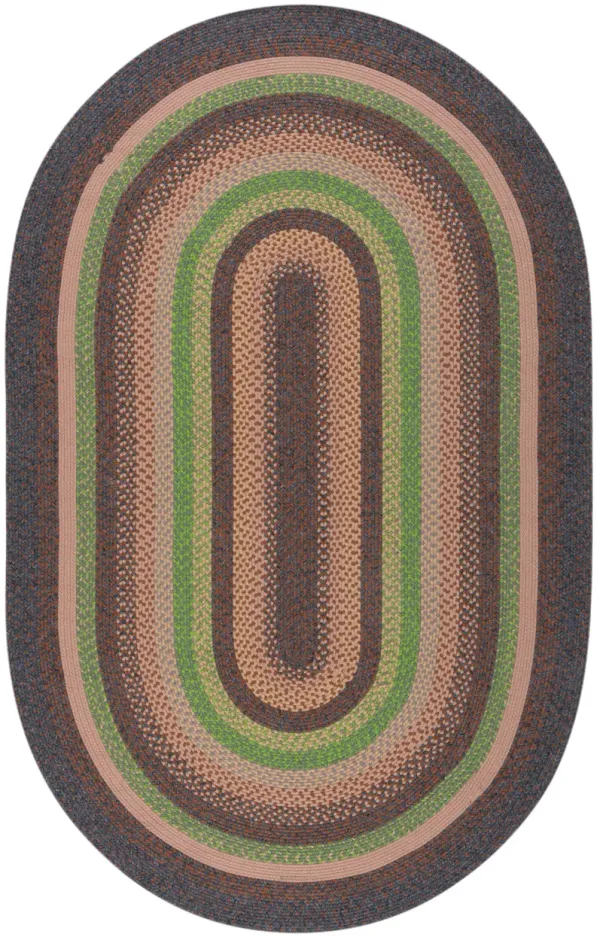 BRAIDED Hand Woven 5' x 8' Oval area rug