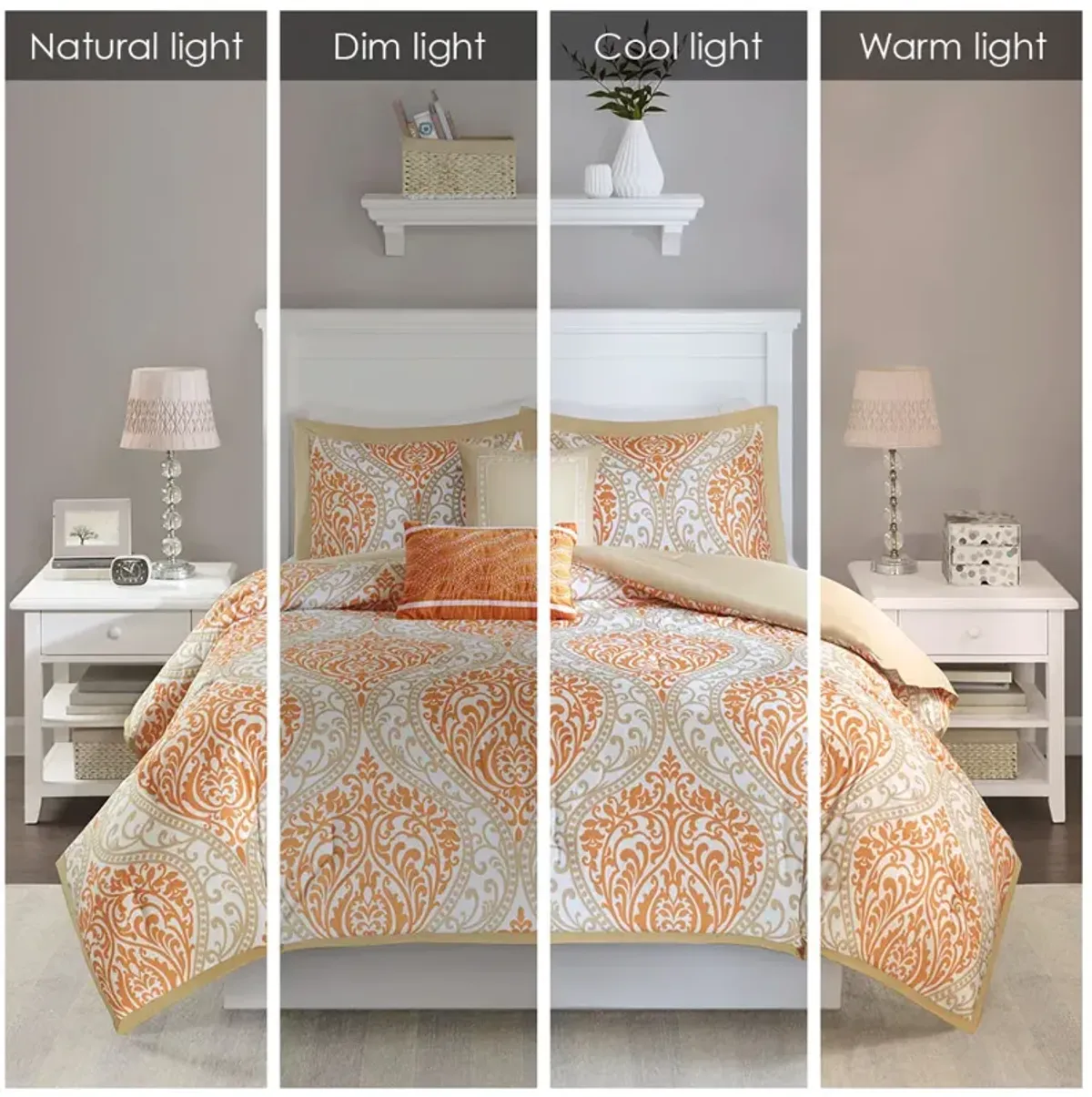 Intelligent Design Senna Orange Comforter Set