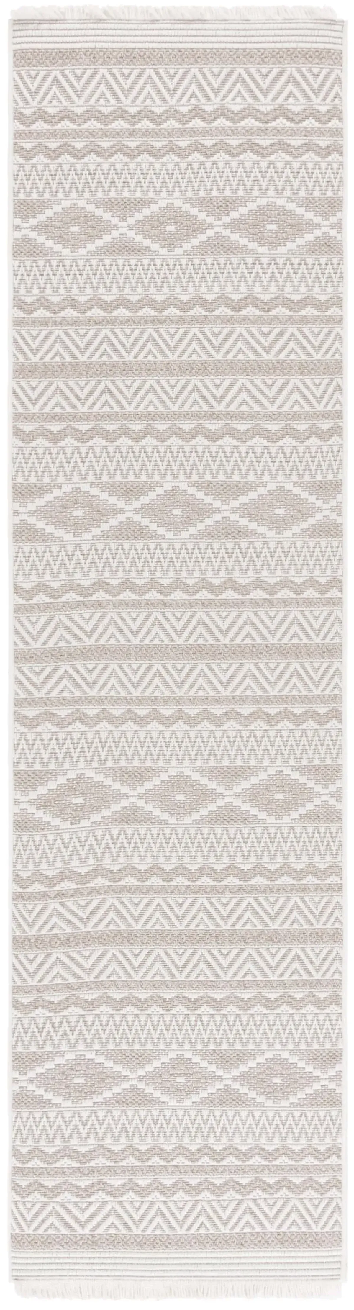 WICKER 152 IVORY  2'-2' x 8' Runner Rug