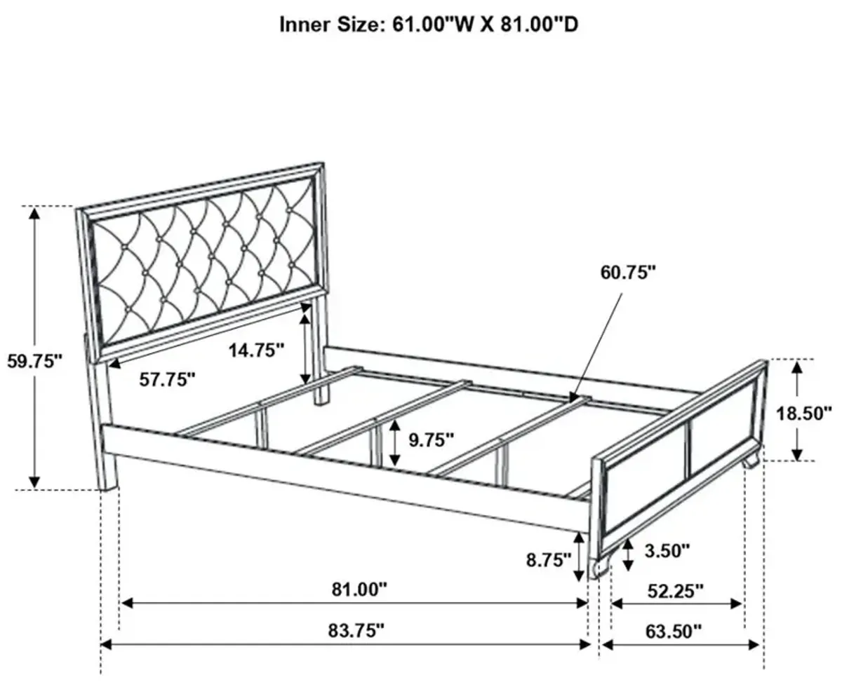 Beaumont Upholstered Queen Bed Champagne