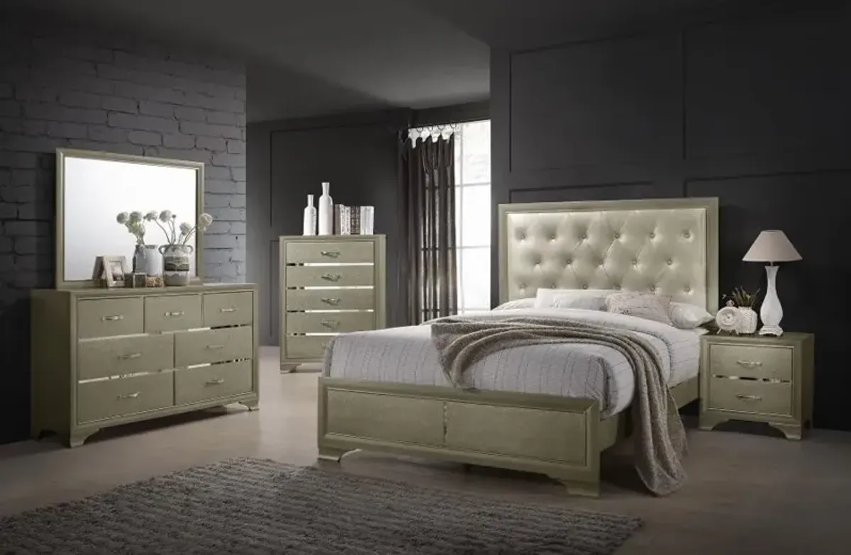 Beaumont Upholstered Queen Bed Champagne