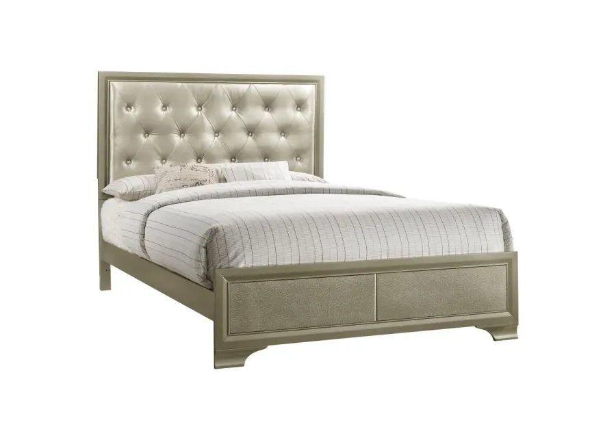 Beaumont Upholstered Queen Bed Champagne