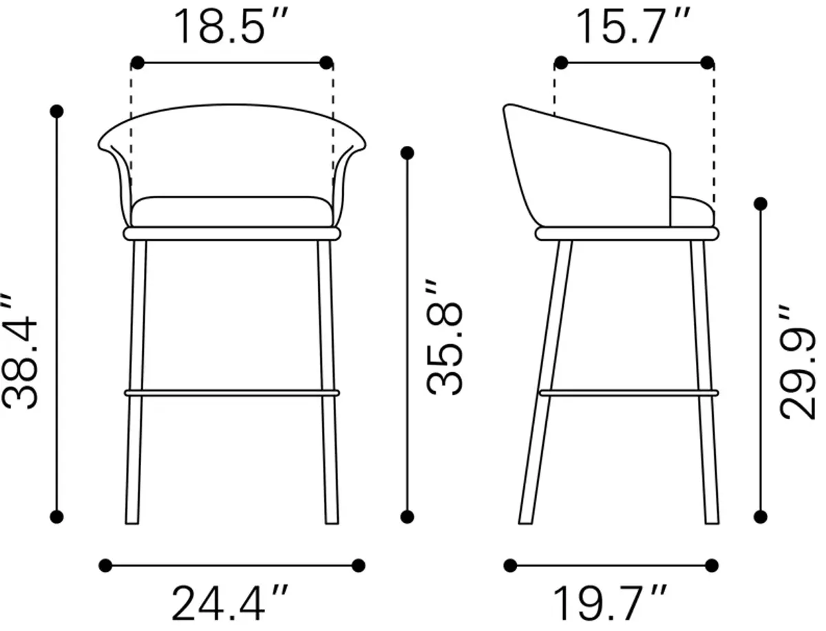 Garston Barstool Brown