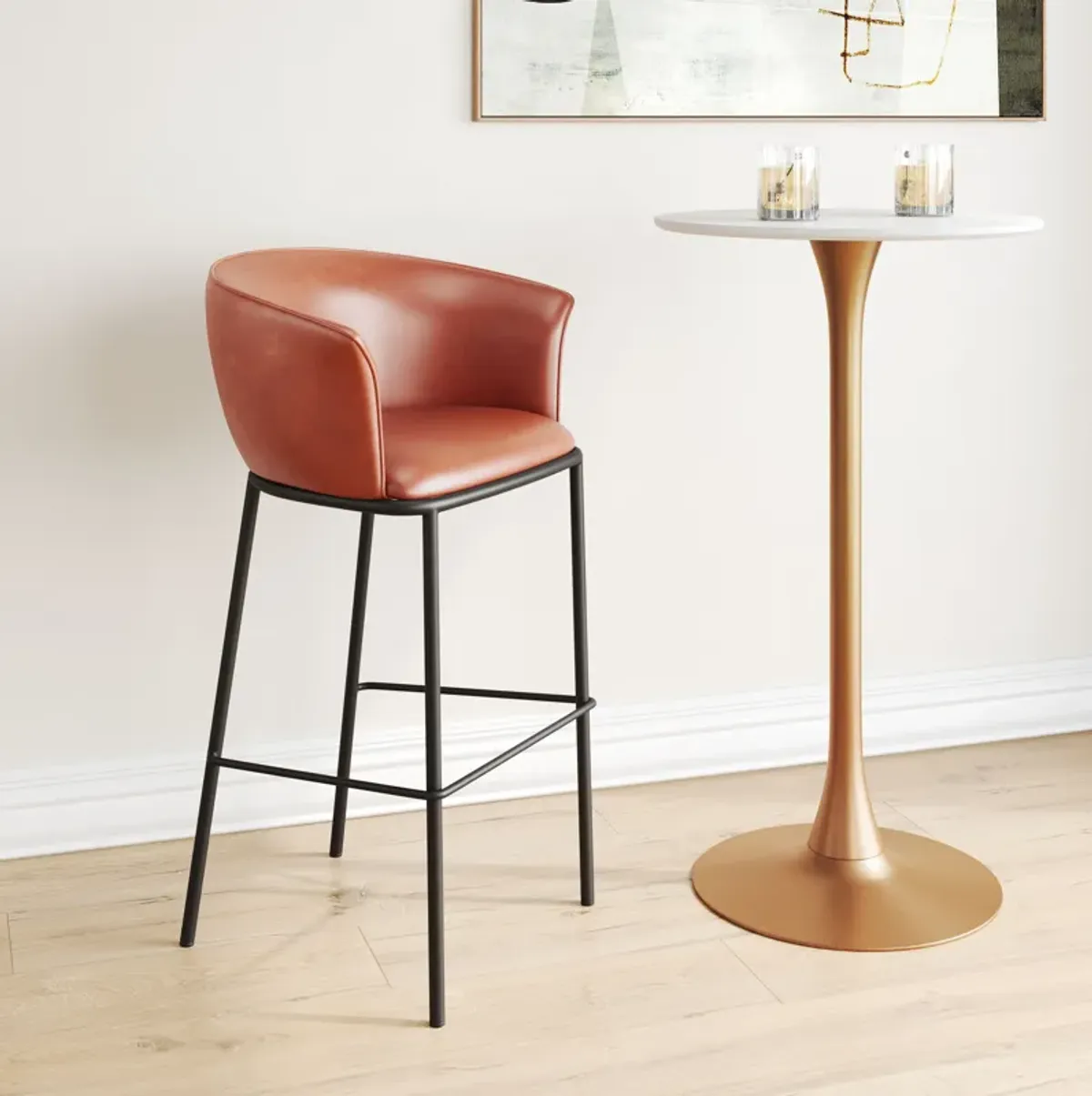 Garston Barstool Brown