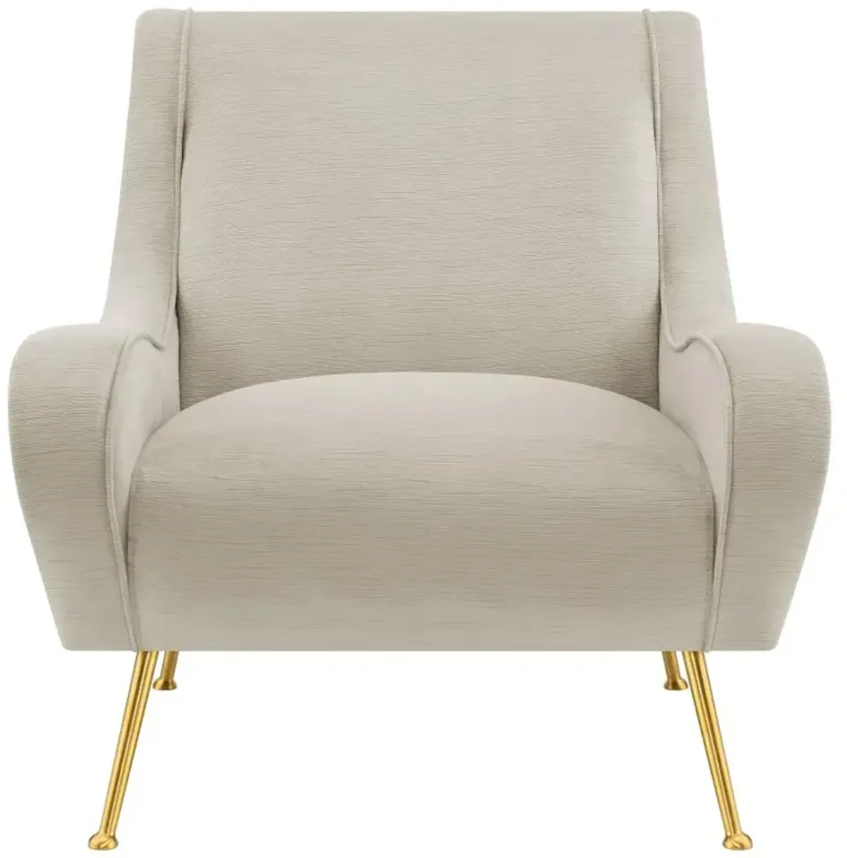 Ricci Upholstered Saddle Arms Accent Chair Stone and Gold