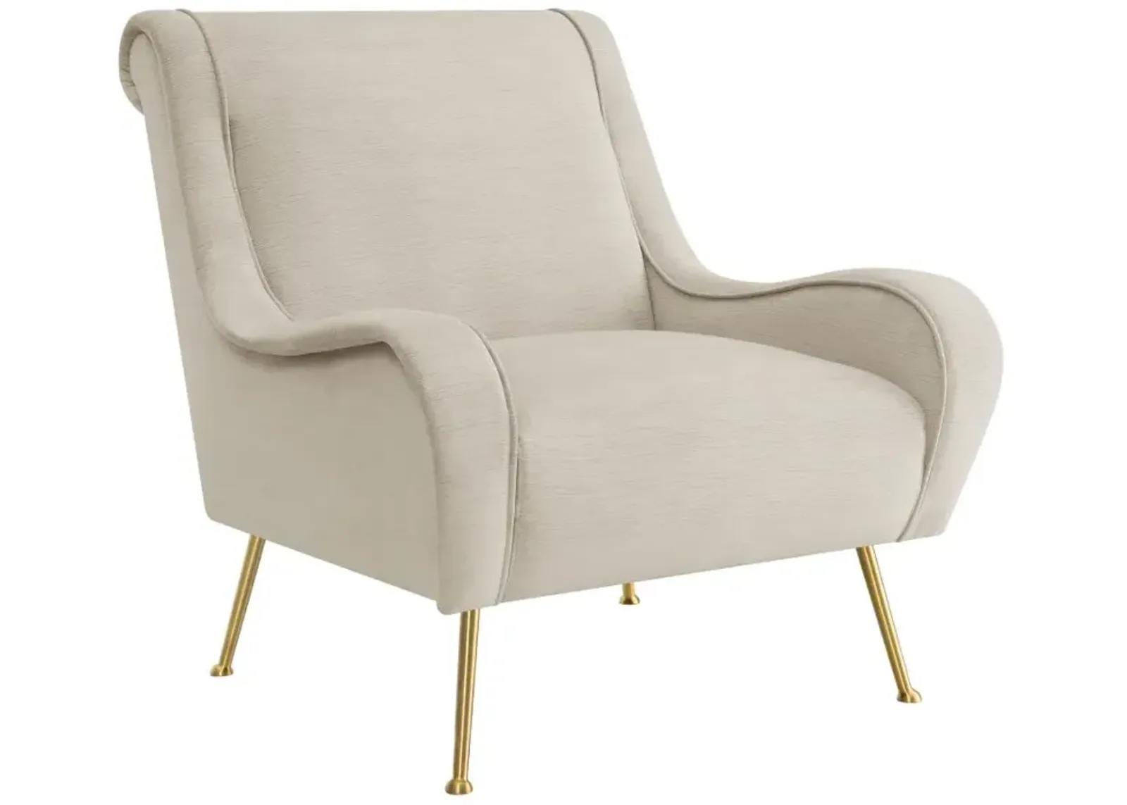 Ricci Upholstered Saddle Arms Accent Chair Stone and Gold