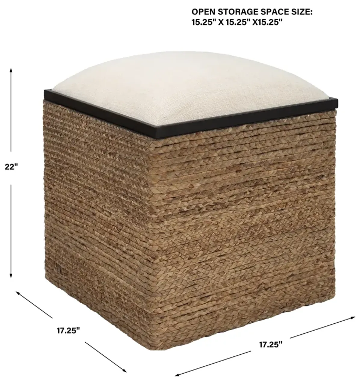 Island Square Straw Accent Stool