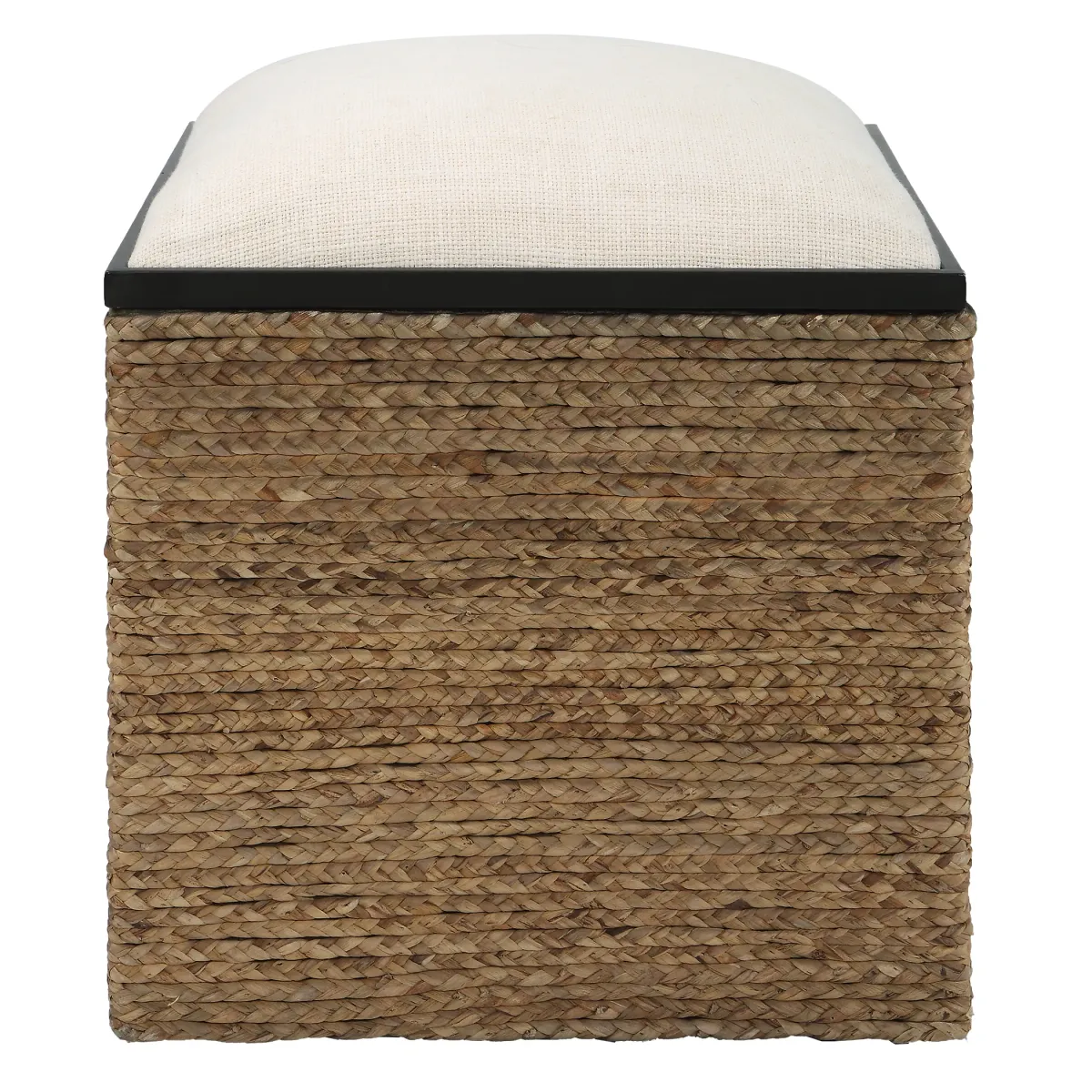 Island Square Straw Accent Stool