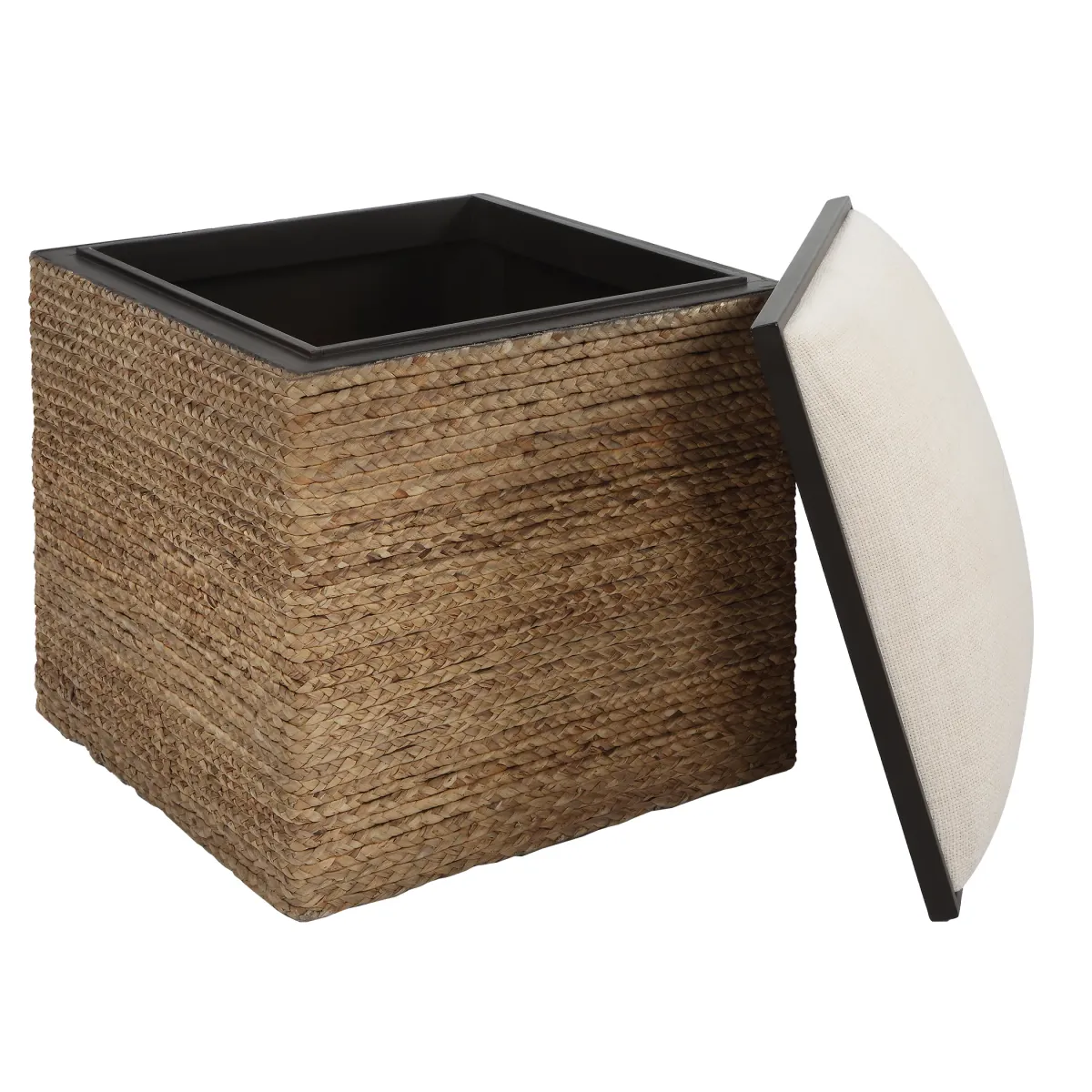 Island Square Straw Accent Stool