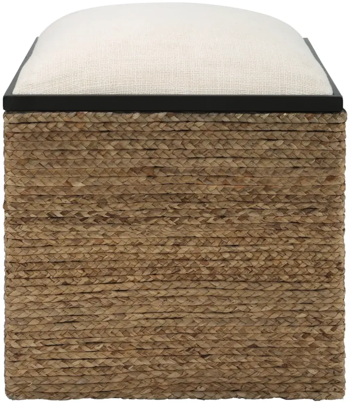 Island Square Straw Accent Stool