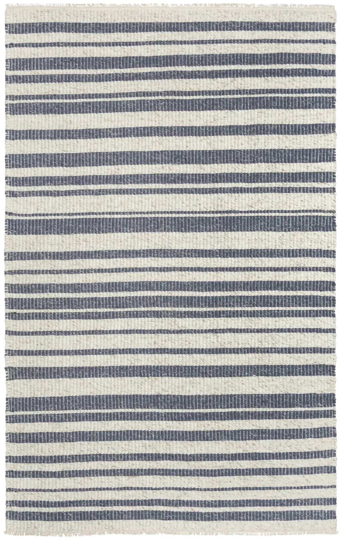 Capri Ivory/Blue Stripe Polyester/Wool Blend 8'6" x 11'6" Rectangle Rug