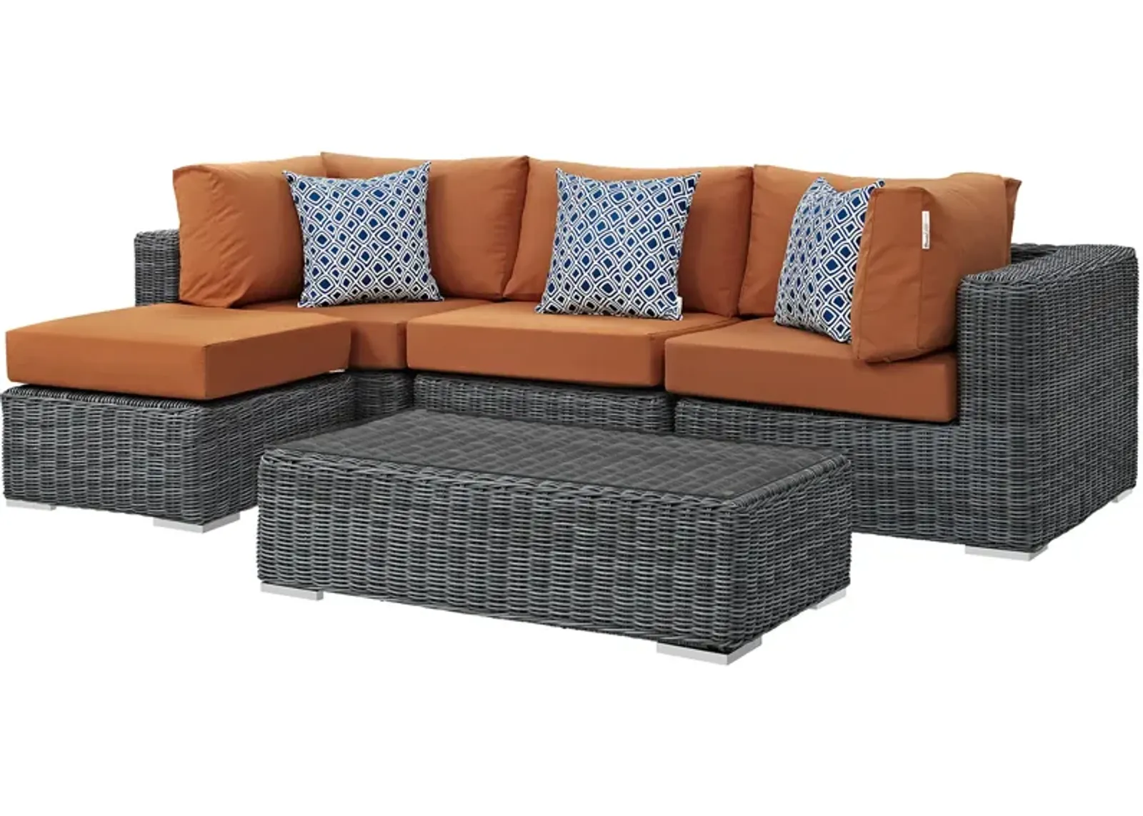 Summon 5 Piece Outdoor Patio Sunbrella® Sectional Set