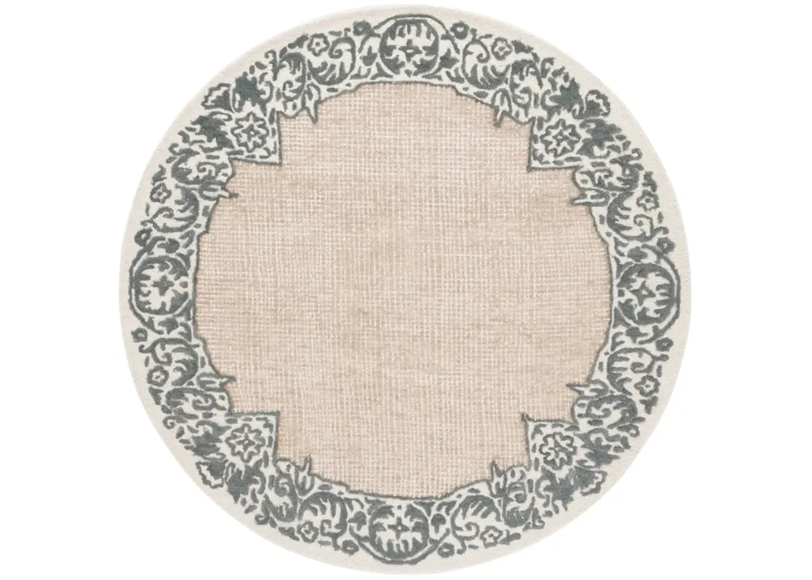 EBONY 654 IVORY  6' x 6' Round Round Rug