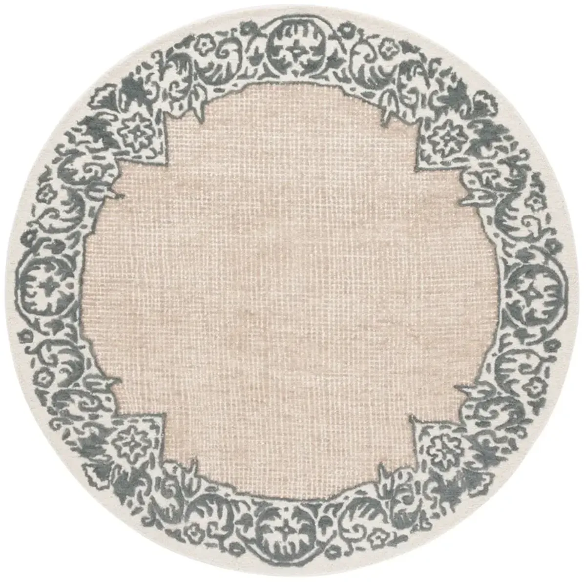 EBONY 654 IVORY  6' x 6' Round Round Rug