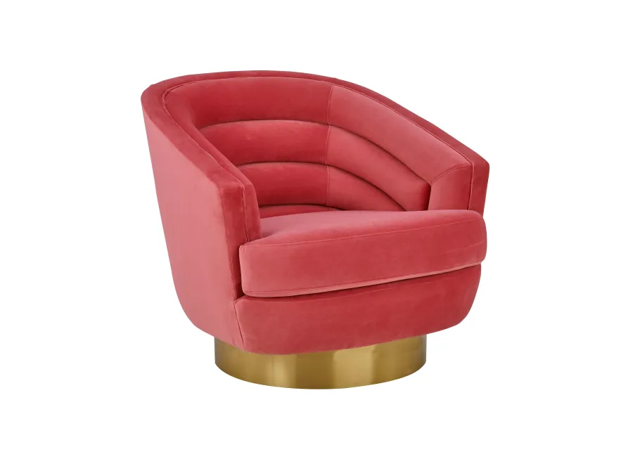 Canyon Hot Pink Velvet Swivel Chair