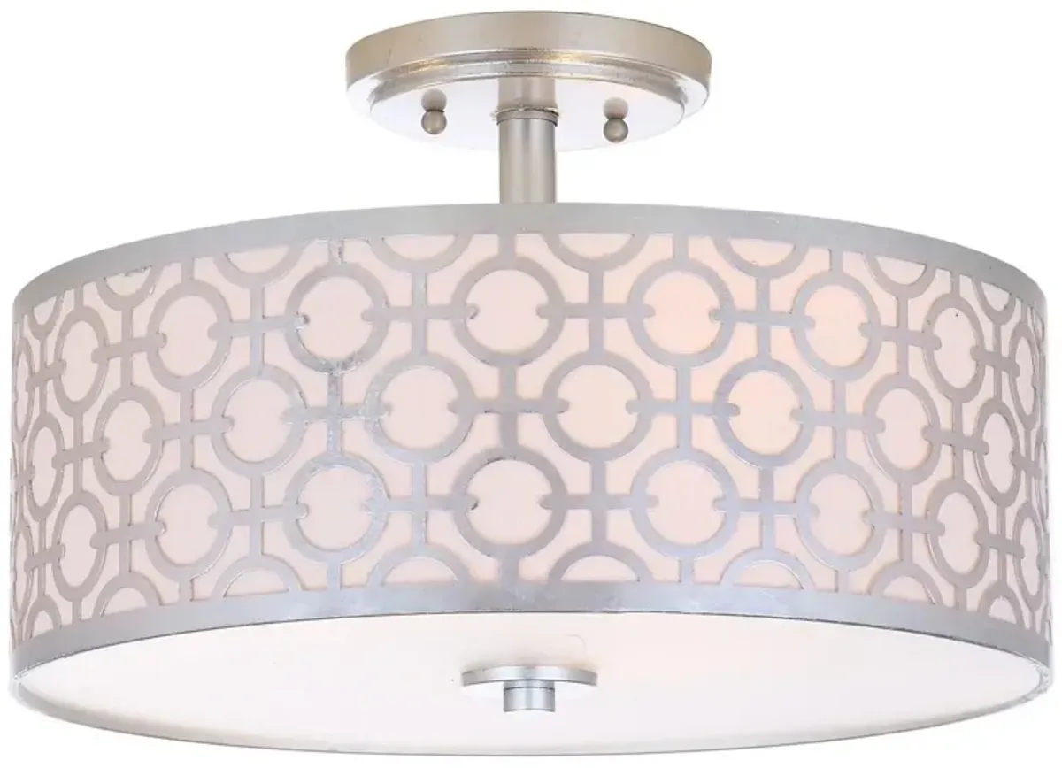 Vera Chain-Link 3 Light 15.5-Inch Dia Silver Flush Mount